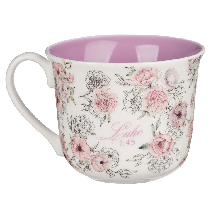 Blessed is She Ceramic Mug with Purple Interior