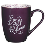 Be Still and Know Purple Ceramic Mug