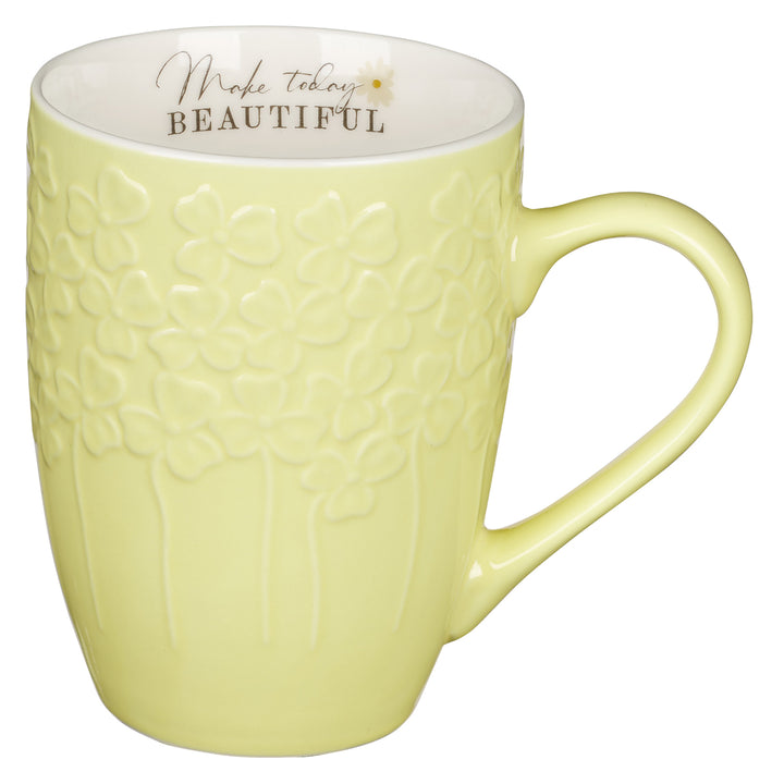 Make Today Beautiful Yellow Ceramic Mug