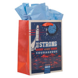 Be Strong and Courageous Medium Gift Bag with Gift Tag