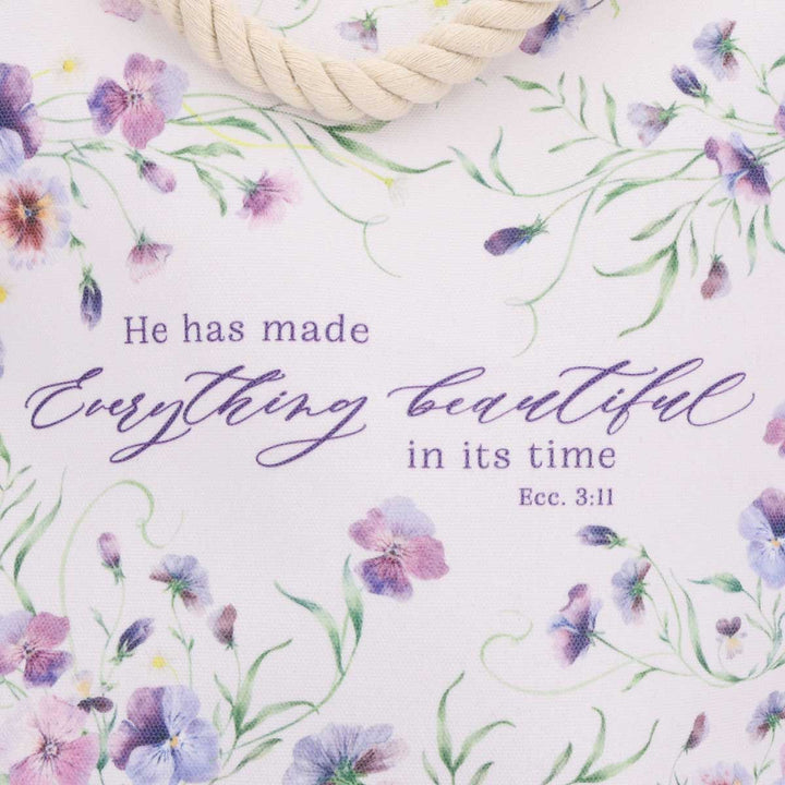 He Has Made Everything Beautiful In Its Time Canvas Tote Bag