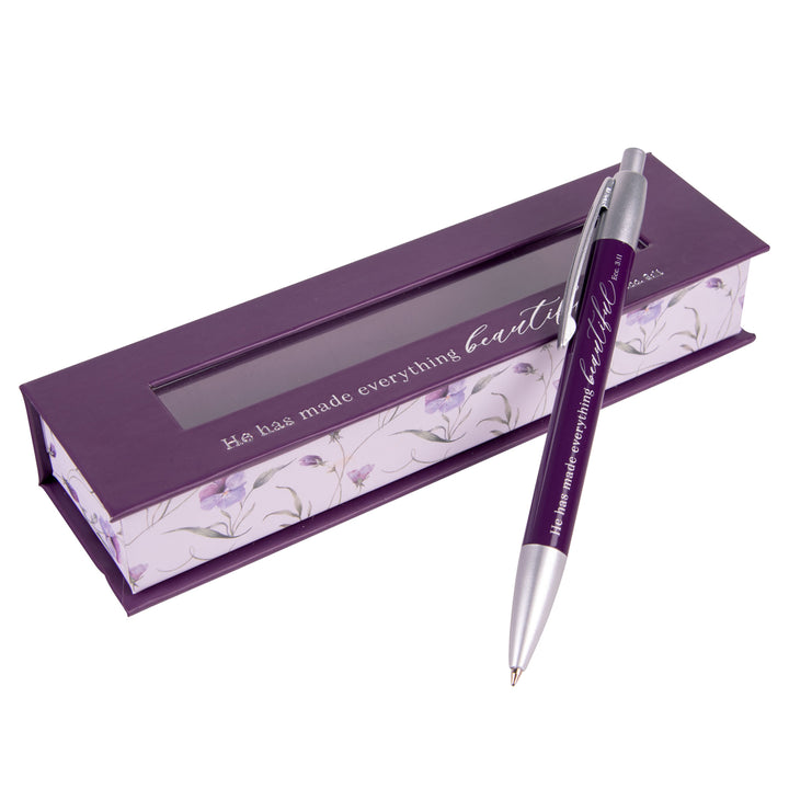 He Has Made Everything Beautiful Purple Pen in Gift Box