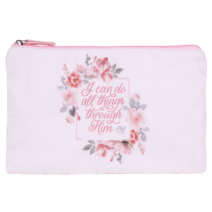 I Can Do All Things Through Him Canvas Zipper Pouch