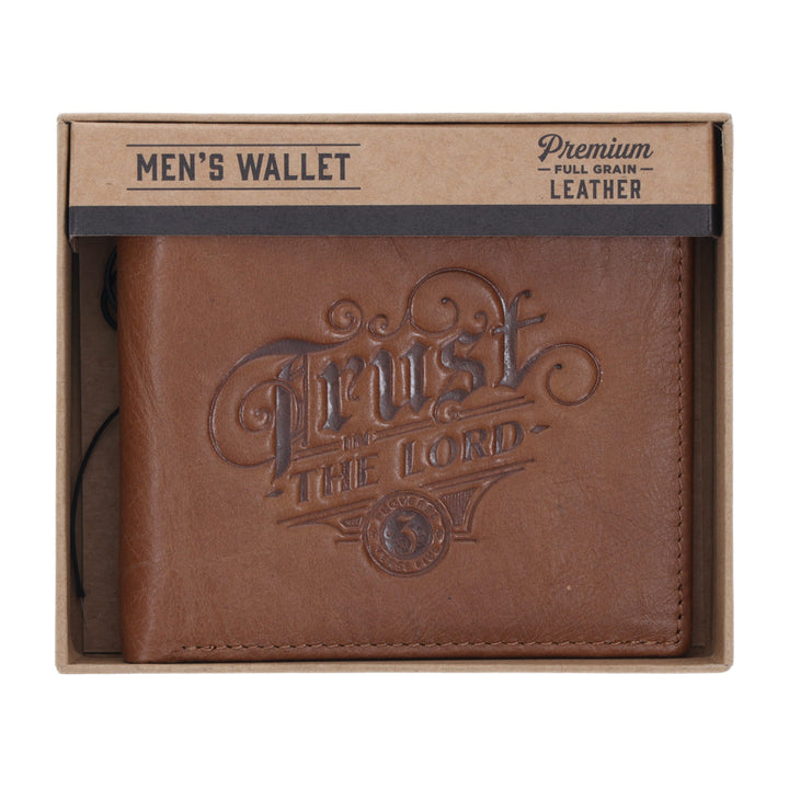 Trust in the Lord Brown Genuine Leather Wallet