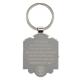 Strong and Courageous Metal Key Ring