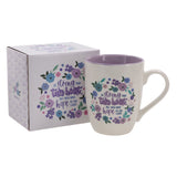 Be Strong and Take Heart, All You Who Hope in the Lord Ceramic Mug with Lilac Interior