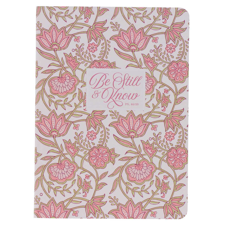 Be Still & Know Pink Floral Notebook