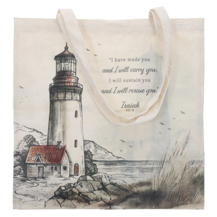 Footprints Cream Canvas Tote Bag