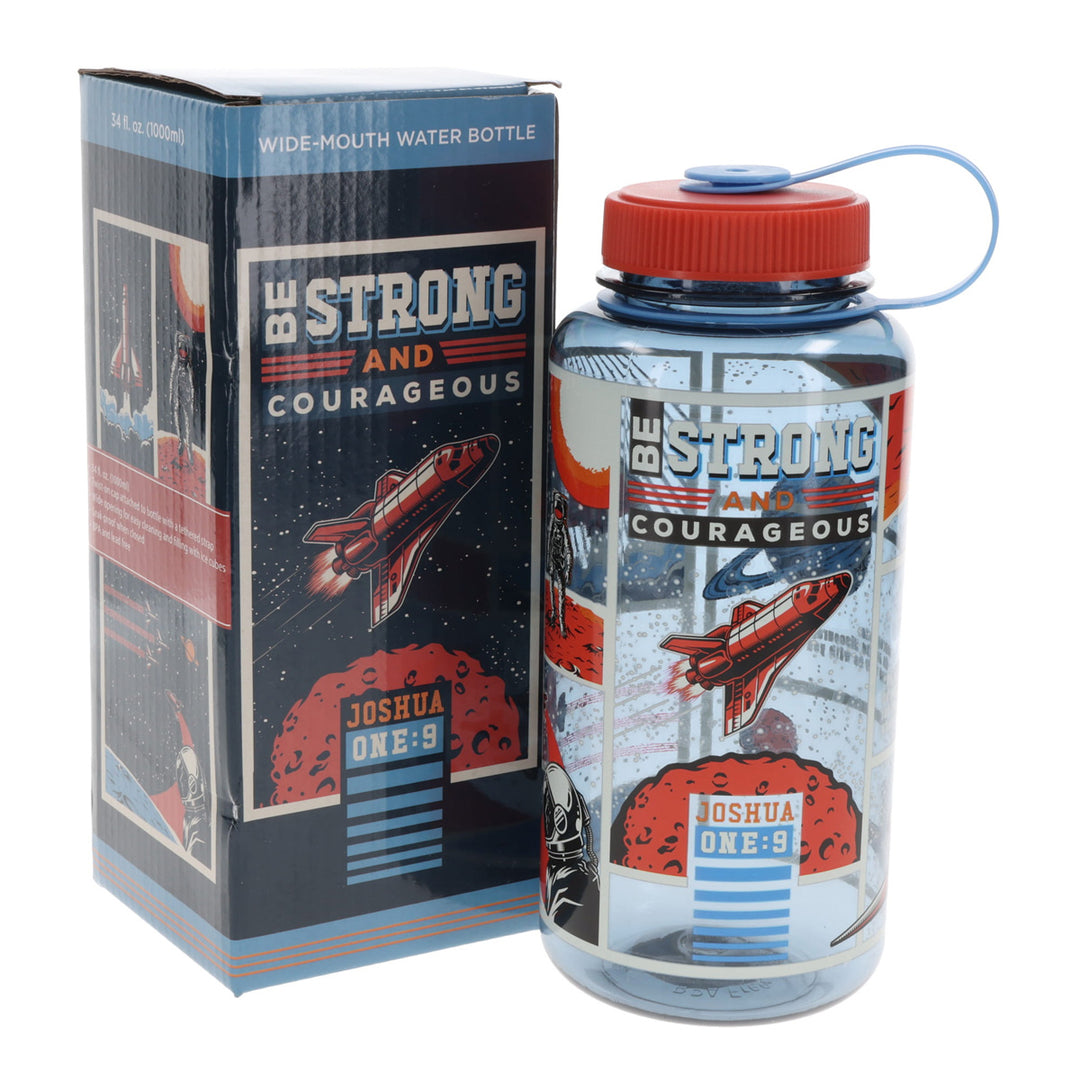 Be Strong and Courageous Plastic Water Bottle