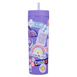 I Am Strong Purple Plastic Travel Tumbler with Straw