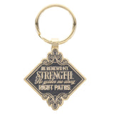He Renews My Strength Metal Key Ring in a Tin