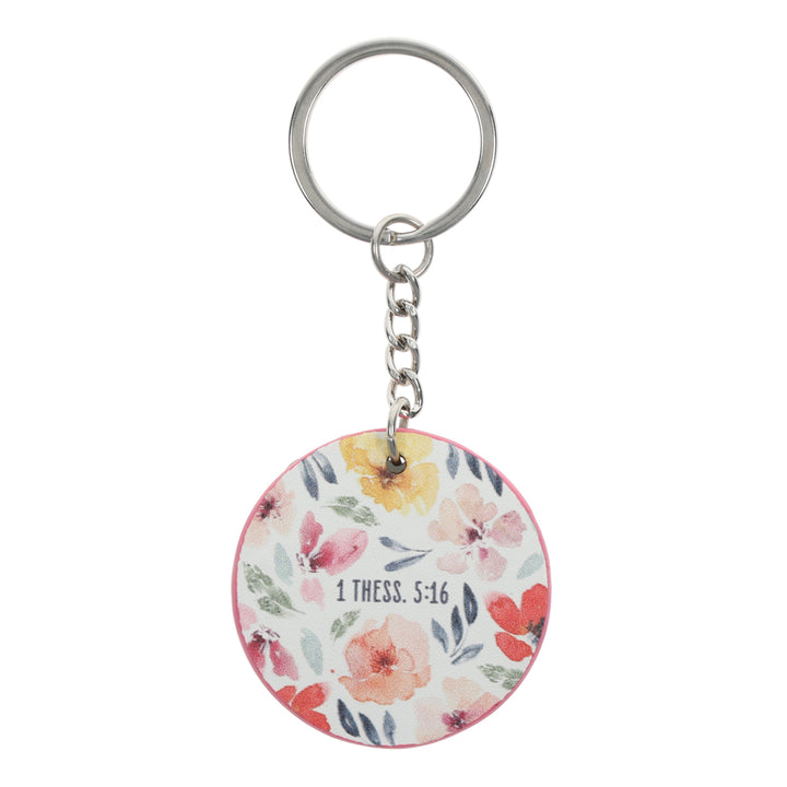 Rejoice Always Metal Key Ring