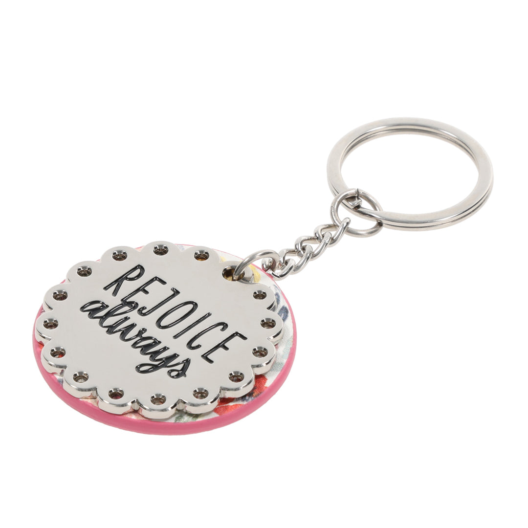 Rejoice Always Metal Key Ring