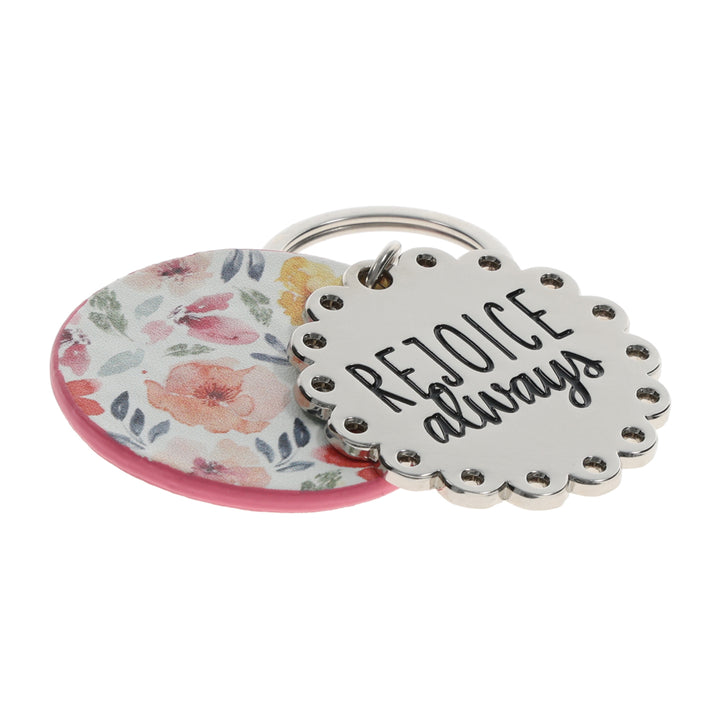 Rejoice Always Metal Key Ring