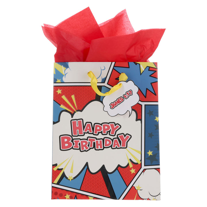 Every Good and Perfect Gift Is from Above - Happy Birthday Medium Gift Bag with Gift Tag