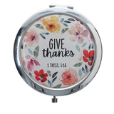 Give Thanks Floral Compact Mirror