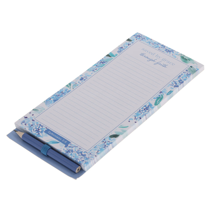 Saved by Grace Through Faith Magnetic Notepad with Pencil