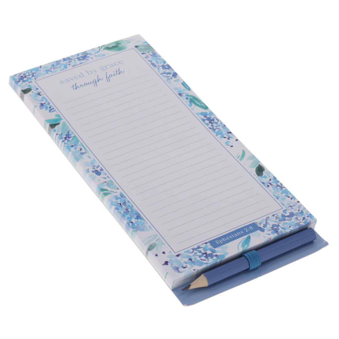 Saved by Grace Through Faith Magnetic Notepad with Pencil