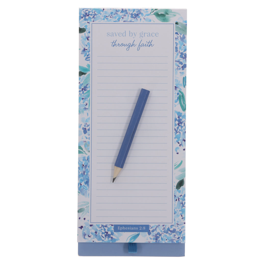 Saved by Grace Through Faith Magnetic Notepad with Pencil