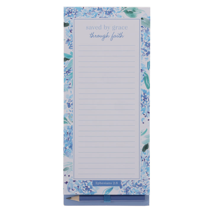 Saved by Grace Through Faith Magnetic Notepad with Pencil