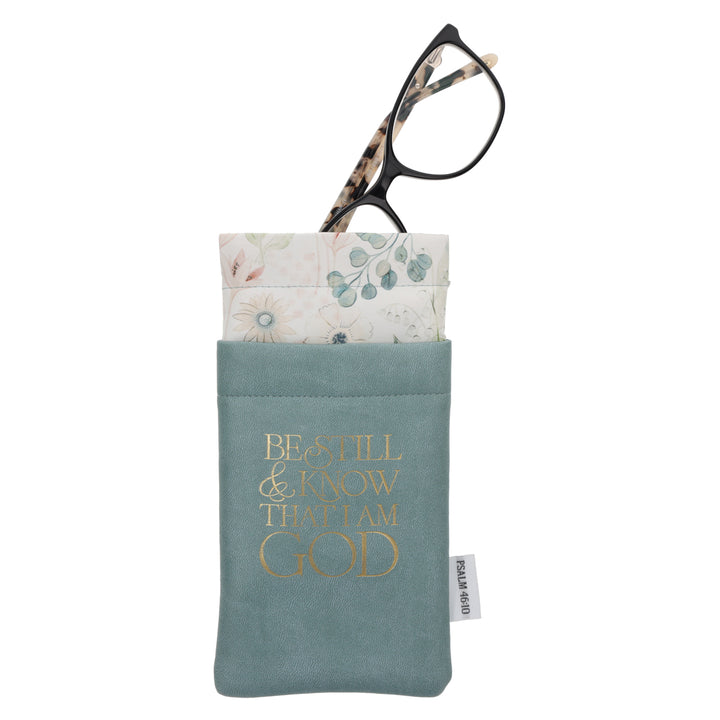 Be Still and Know That I Am God Faux Leather Glasses Case