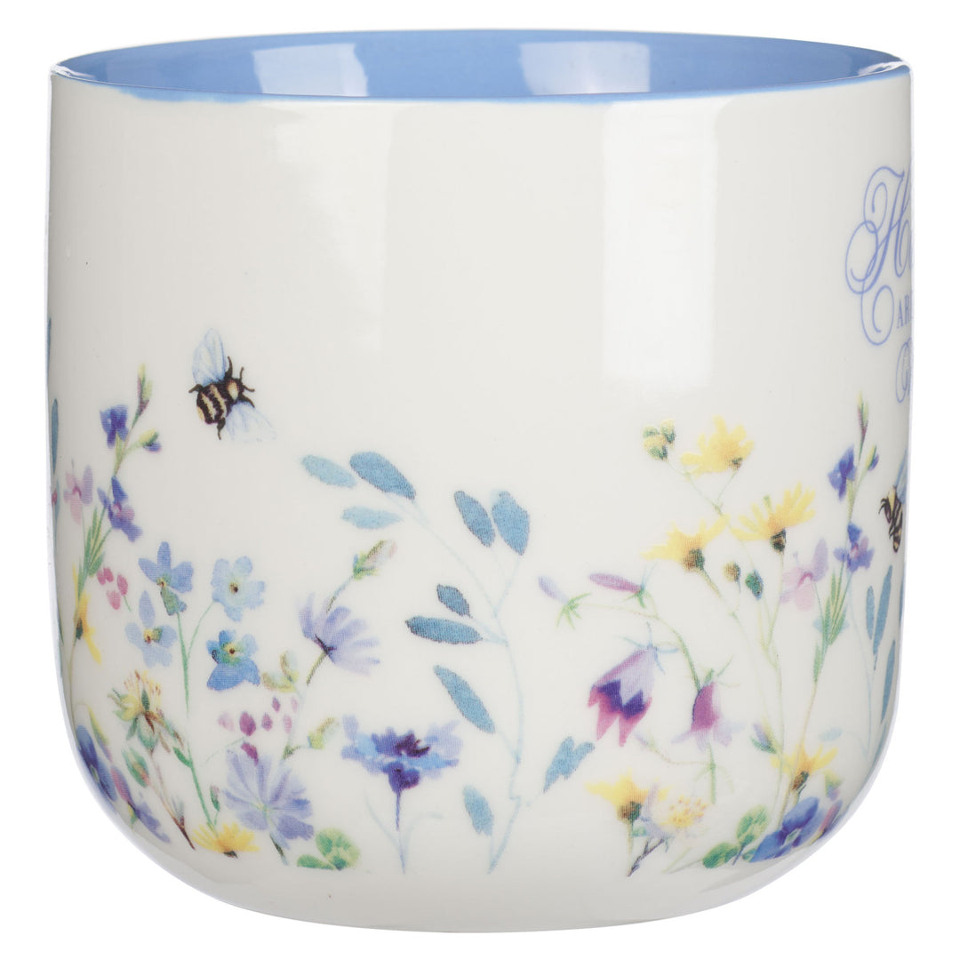 His Mercies Are New Every Morning Ceramic Mug with Blue Interior