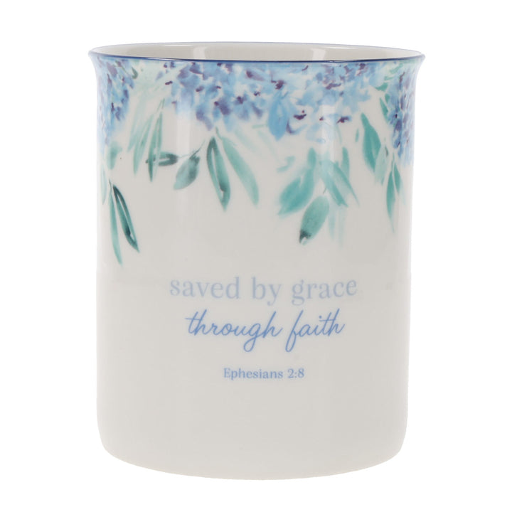 Saved by Grace Through Faith Ceramic Utensil Holder