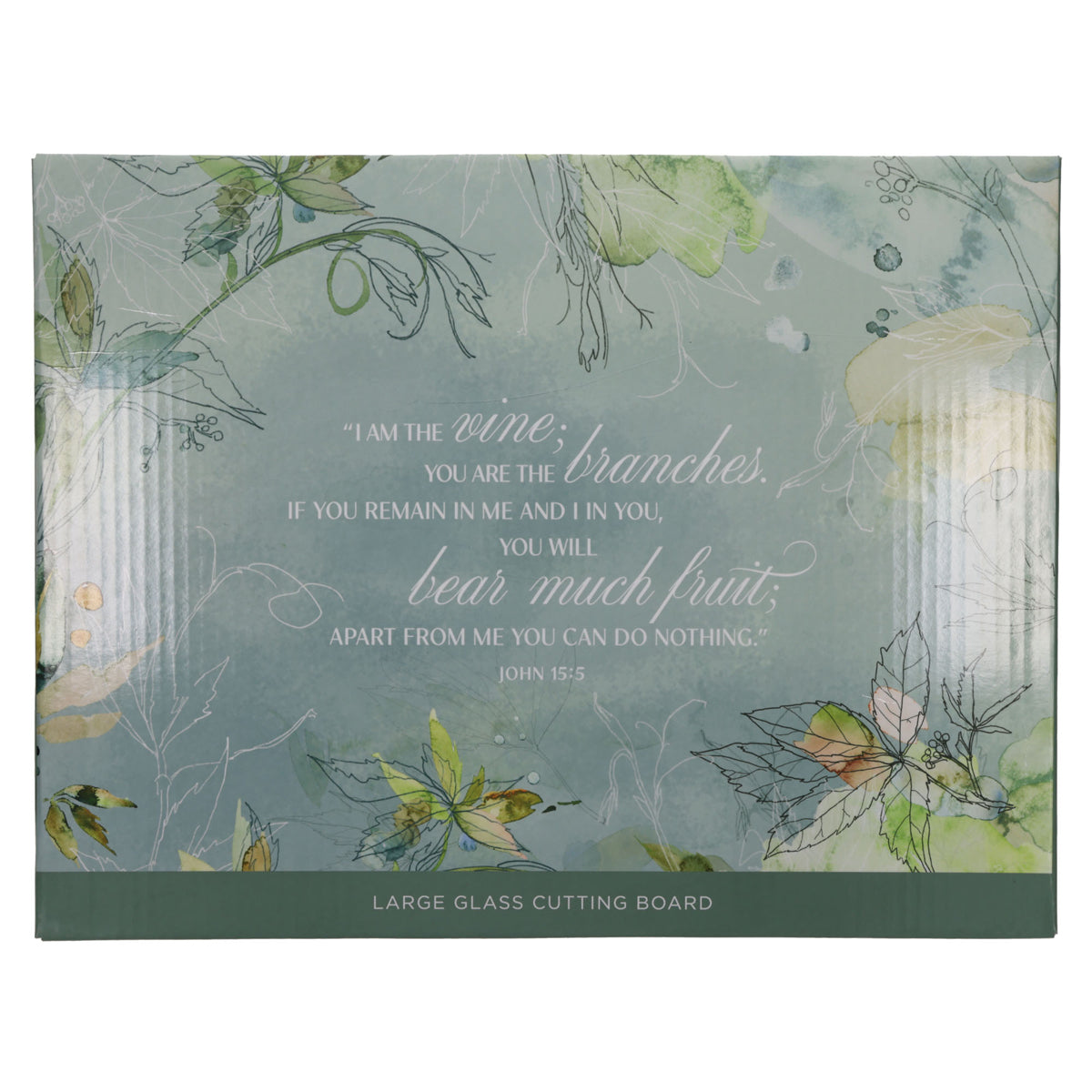 I Am the Vine Large Glass Cutting Board