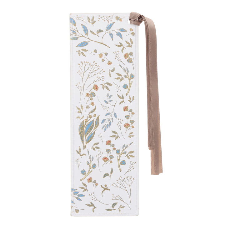 Everything Beautiful Cream and Brown Faux Leather Bookmark