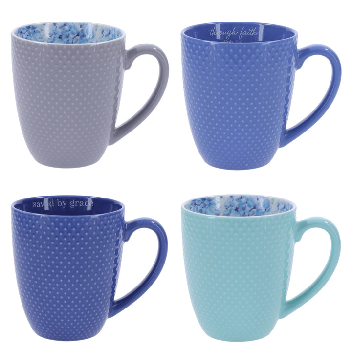 Saved by Grace Four-Piece Ceramic Mug Set