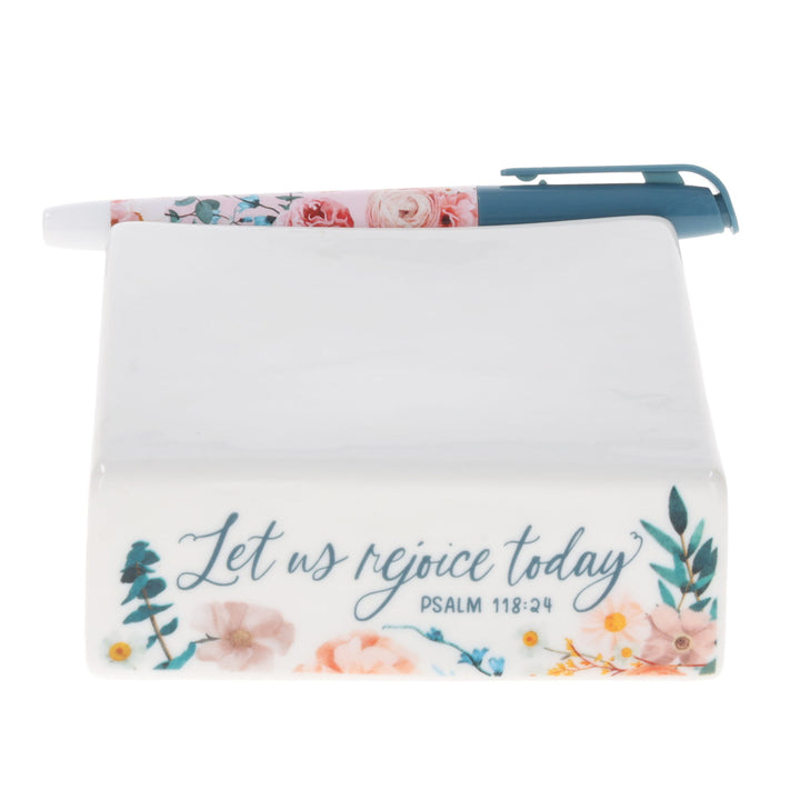 Let Us Rejoice Today Ceramic Note Block with Erasable Marker