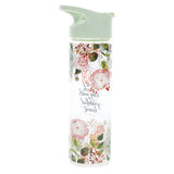 Start Each Day with a Grateful Heart Glass Water Bottle