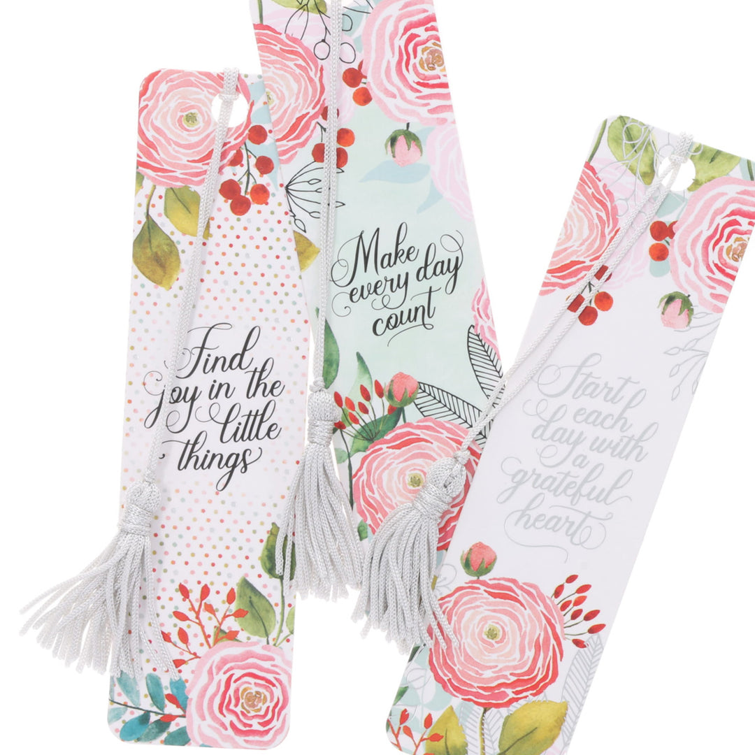 Start Each Day with a Grateful Heart Three-Piece Bookmark with Tassel Set