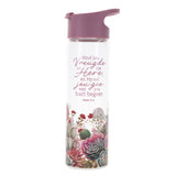 Vind Jou Vreugde in die Here en Hy Sal Jou Gee Wat Jou Hart Begeer Afrikaans Glass Water Bottle