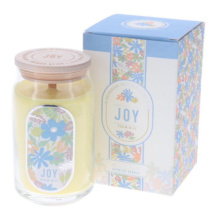 The Lord's Presence - Joy - Citrus Bliss Scented Candle with Wooden Lid