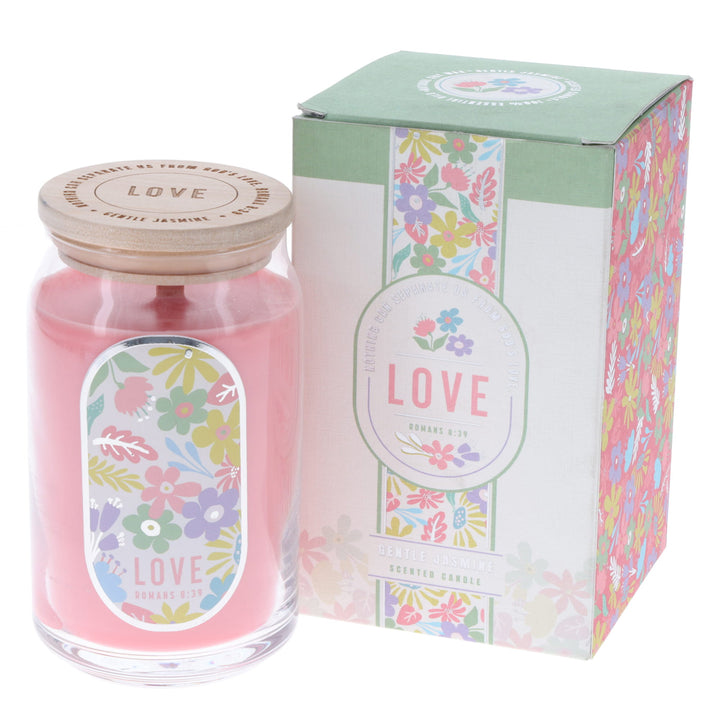 The Lord's Presence - Love - Gentle Jasmine Scented Candle with Wooden Lid