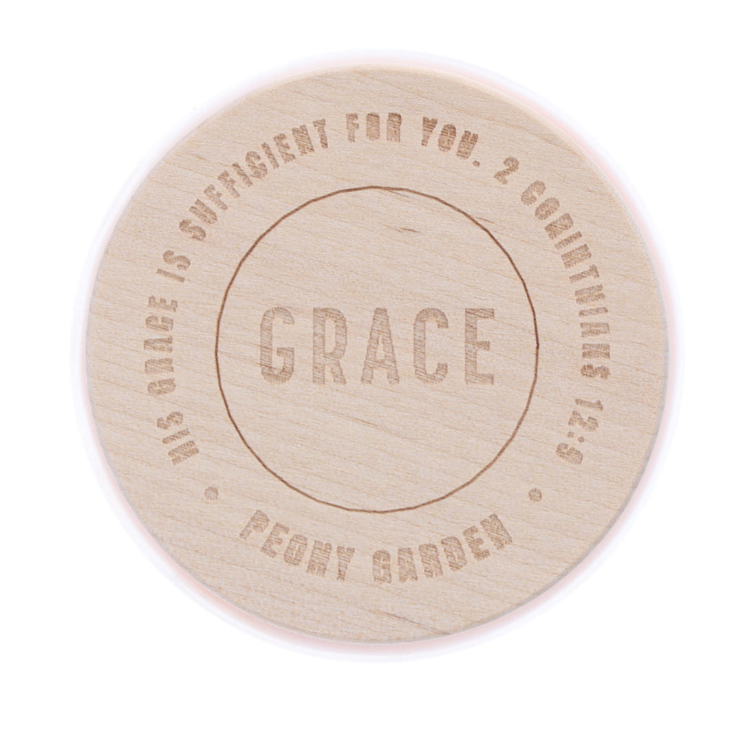 The Lord's Presence - Grace - Peony Garden Scented Candle with Wooden Lid