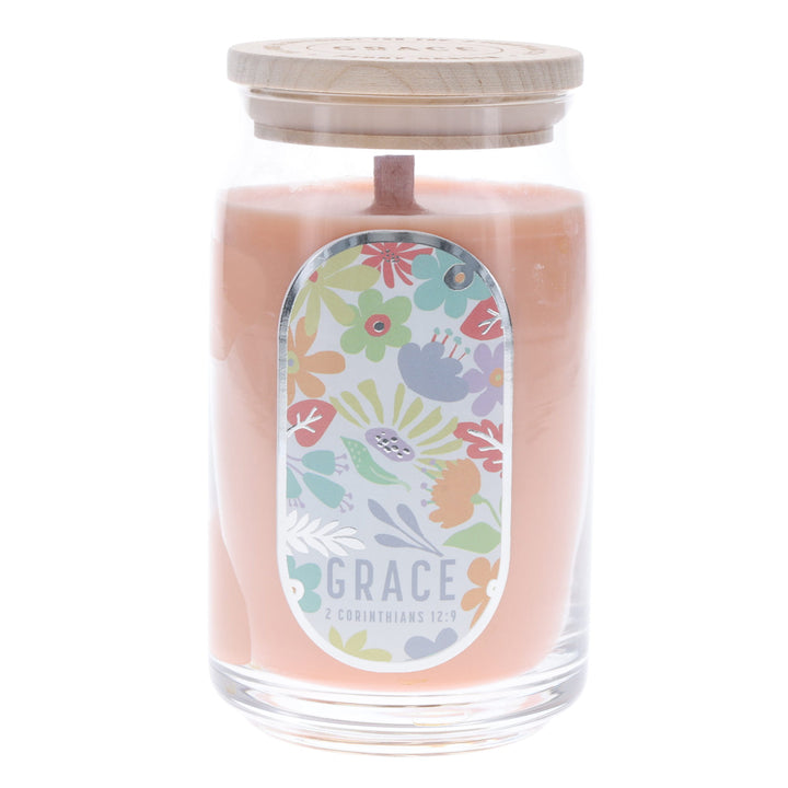 The Lord's Presence - Grace - Peony Garden Scented Candle with Wooden Lid