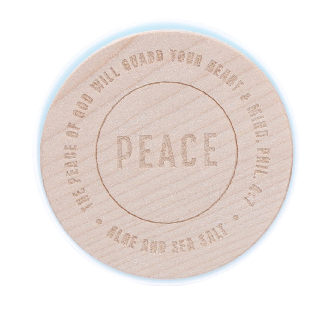 The Lord's Presence - Peace - Aloe and Sea Salt Scented Candle with Wooden Lid