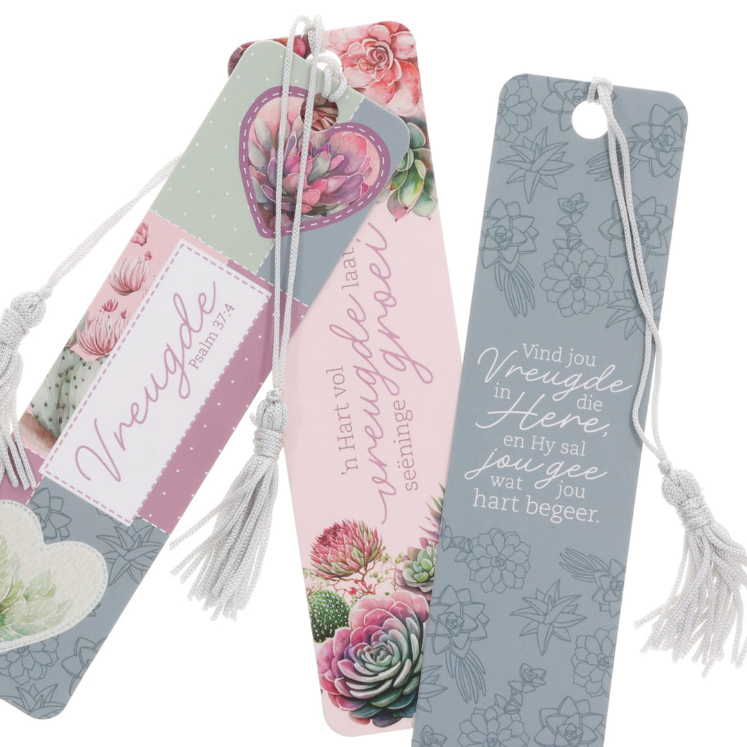 Vind Vreugde in die Here Afrikaans Three-Piece Bookmark with Tassel Set