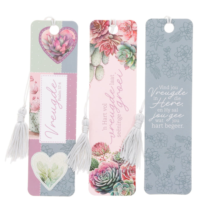 Vind Vreugde in die Here Afrikaans Three-Piece Bookmark with Tassel Set