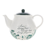 Love, Always Trusts, Always Hopes, Always Perseveres Ceramic Tea Pot