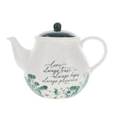 Love, Always Trusts, Always Hopes, Always Perseveres Ceramic Tea Pot