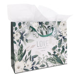Love Never Fails Large Landscape Gift Bag with Gift Tag