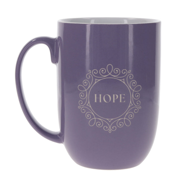 Hope Purple Ceramic Mug with White Interior