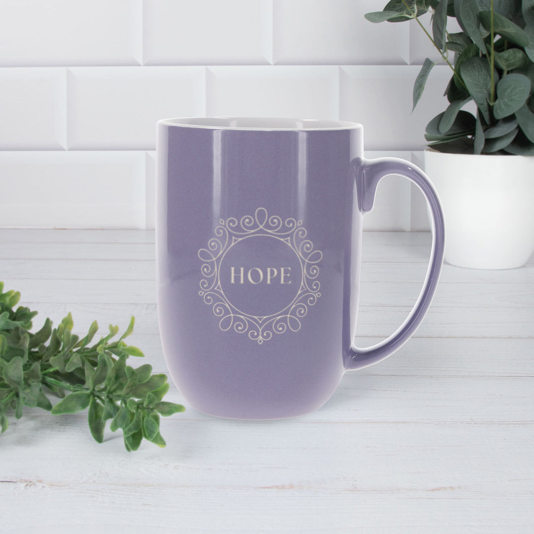 Hope Purple Ceramic Mug with White Interior