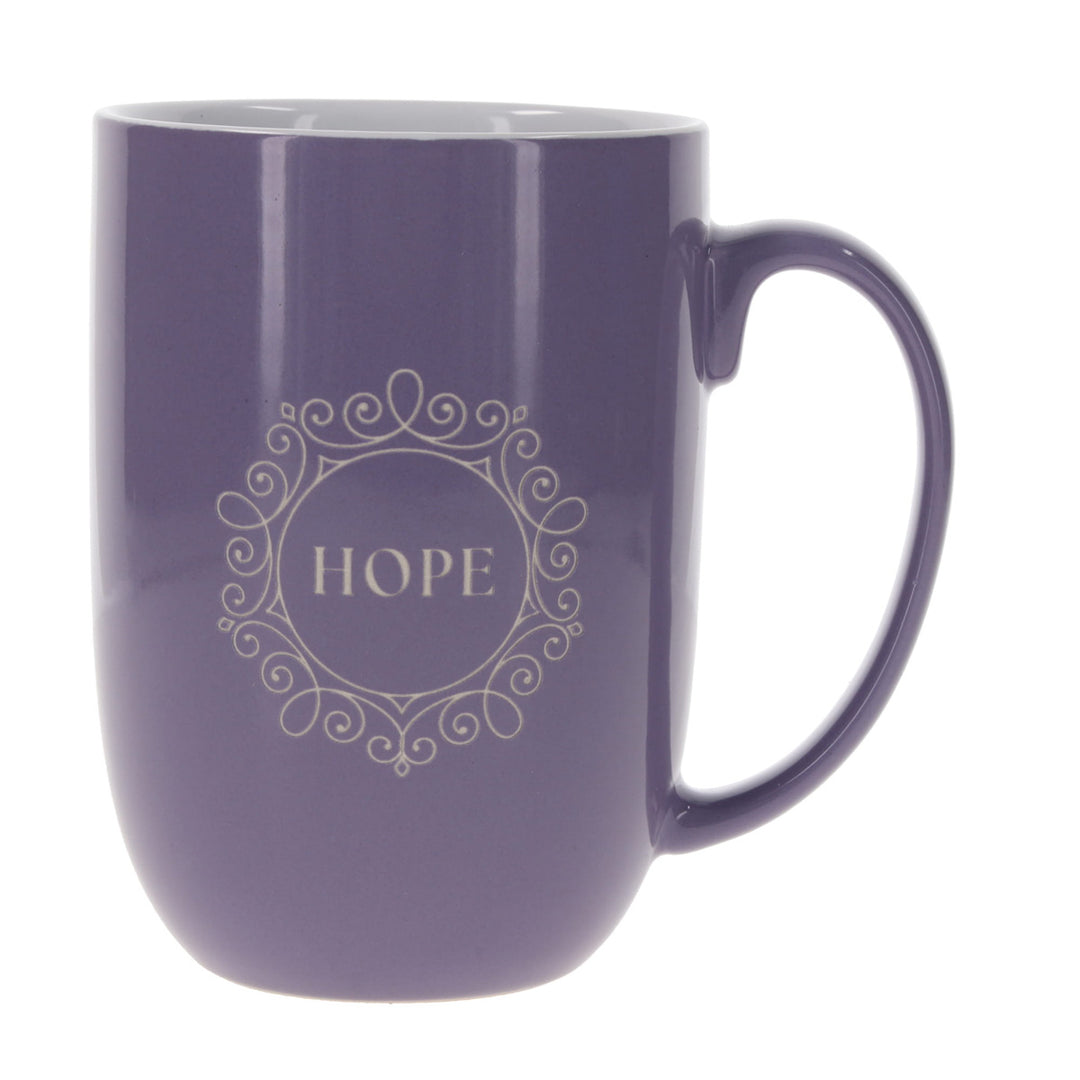 Hope Purple Ceramic Mug with White Interior