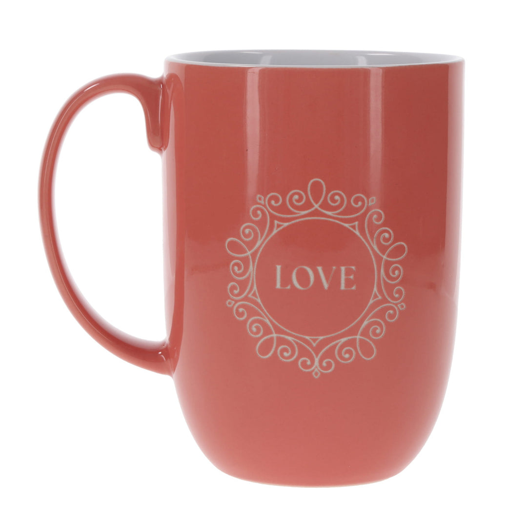 Love Orange Ceramic Mug with White Interior