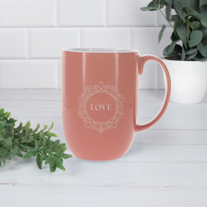 Love Orange Ceramic Mug with White Interior