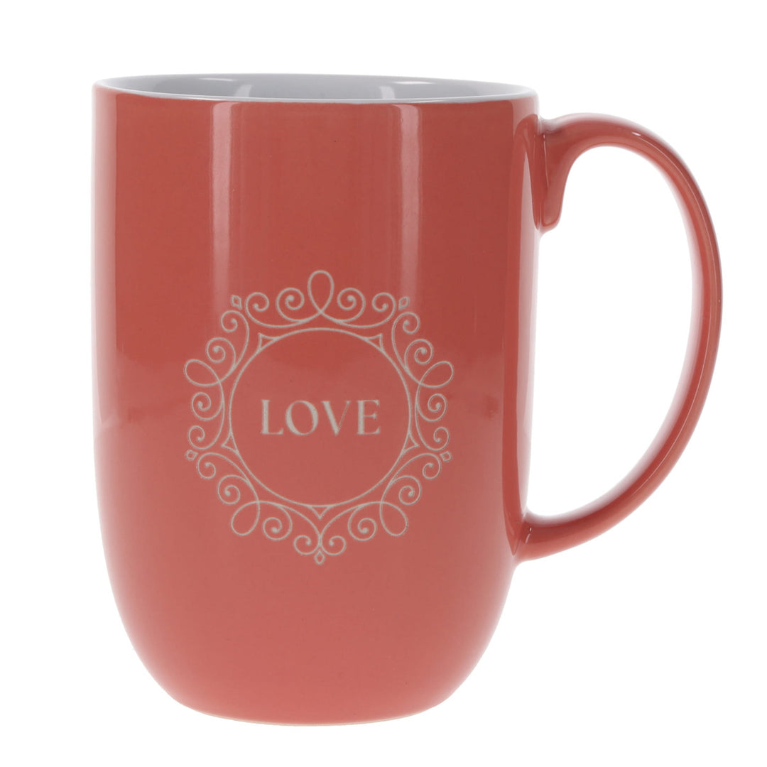 Love Orange Ceramic Mug with White Interior